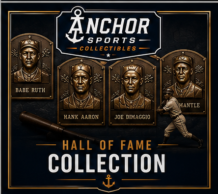 Hall of Fame sports memorabilia featuring authentic signed collectibles from legendary athletes across multiple sports.