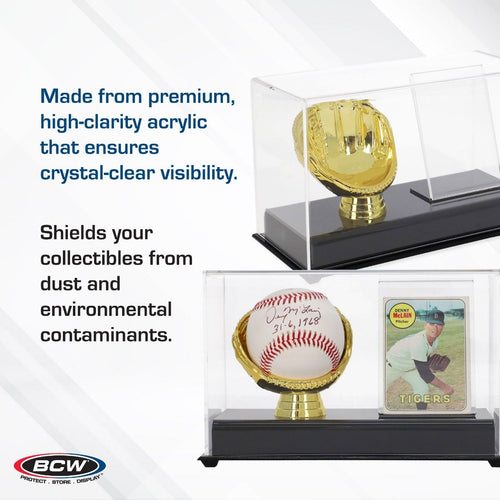 BCW 1-AD-BC Acrylic Gold Glove Ball and Card Display product image