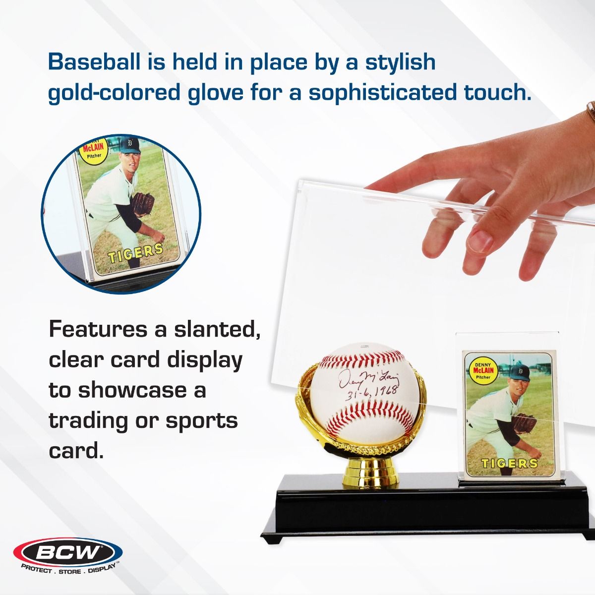 BCW 1-AD-BC Acrylic Gold Glove Ball and Card Display product image
