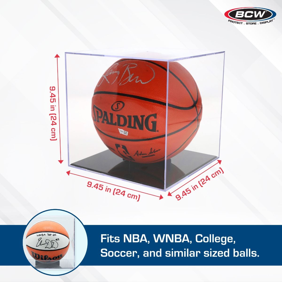 BCW 1-SC-BBALL-UV Basketball Showcase - Black Stand - UV product image