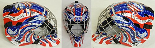 1980 USA Hockey 'Miracle On Ice' Team Signed USA Bald Eagle Glory Logo Franklin Replica Goalie Mask (20 - Sigs) - USAMAS401 - 1980 USA Hockey 'Miracle On Ice' Team Signed USA Bald Eagle Glory Logo Franklin Replica Goalie Mask (20 - Sigs) product image