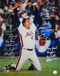 1986 New York Mets Team Signed Mets 1986 World Series Jesse Orosco On Knees 16x20 Photo w/24-Signatures - MET16P102 - 1986 New York Mets Team Signed Mets 1986 World Series Jesse Orosco On Knees 16x20 Photo w/24-Signatures product image