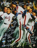 1986 New York Mets Team Signed Mets Celebration Jesse Orosco Lifting Gary Carter 16x20 Photo w/25-Signatures - MET16P100 - 1986 New York Mets Team Signed Mets Celebration Jesse Orosco Lifting Gary Carter 16x20 Photo w/25-Signatures product image