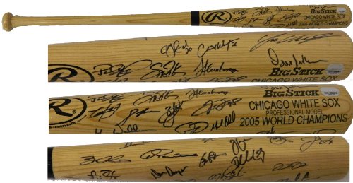 2005 Chicago White Sox Team Signed Autographed Rawlings Blonde Engraved Big Stick Bat w/27 Signatures - SOXBAT100 - 2005 Chicago White Sox Team Signed Autographed Rawlings Blonde Engraved Big Stick Bat w/27 Signatures product image