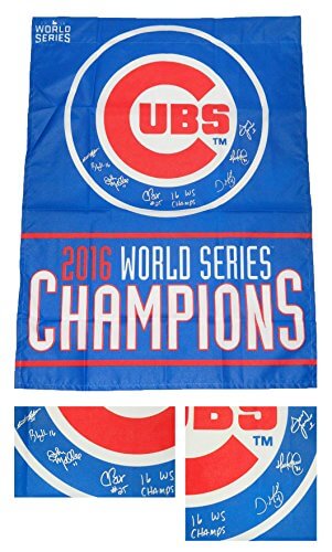 2016 Chicago Cubs Coaching Staff Signed Chicago Cubs 27x37 Blue 2016 World Series Champs Flag w/16 WS Champs & 7 Sigs - BOSFLG112 - 2016 Chicago Cubs Coaching Staff Signed Chicago Cubs 27x37 Blue 2016 World Series Champs Flag w/16 WS Champs & 7 Sigs product image