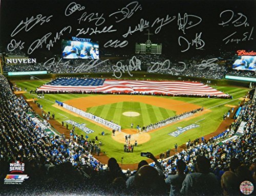2016 Chicago Cubs Team Signed 2016 World Series American Flag On Wrigley Field 16x20 Photo (21 Sigs) - CUB16P152 - 2016 Chicago Cubs Team Signed 2016 World Series American Flag On Wrigley Field 16x20 Photo (21 Sigs) product image