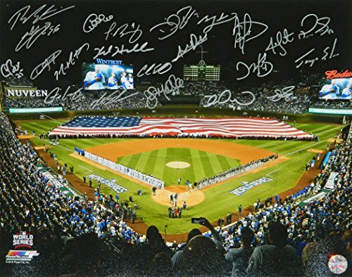 2016 Chicago Cubs Team Signed 2016 World Series American Flag On Wrigley Field 16x20 Photo (23 Sigs) - CUB16P166 - 2016 Chicago Cubs Team Signed 2016 World Series American Flag On Wrigley Field 16x20 Photo (23 Sigs) product image