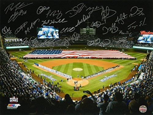 2016 Chicago Cubs Team Signed 2016 World Series American Flag On Wrigley Field 16x20 Photo (24 Sigs) - CUB16P170 - 2016 Chicago Cubs Team Signed 2016 World Series American Flag On Wrigley Field 16x20 Photo (24 Sigs) product image