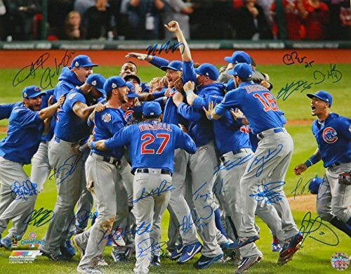 2016 Chicago Cubs Team Signed Chicago Cubs 2016 World Series Pile Up Celebration 20x24 Photo (21 Sigs) - CUB20P100 - 2016 Chicago Cubs Team Signed Chicago Cubs 2016 World Series Pile Up Celebration 20x24 Photo (21 Sigs) product image