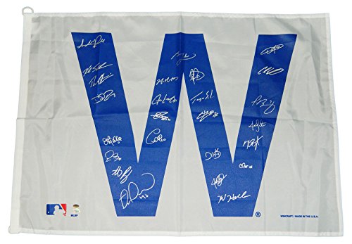 2016 Chicago Cubs Team Signed Cubs 27x37 White 'W' Flag - (25 Sigs) - CUBFLG101 - 2016 Chicago Cubs Team Signed Cubs 27x37 White 'W' Flag - (25 Sigs) product image