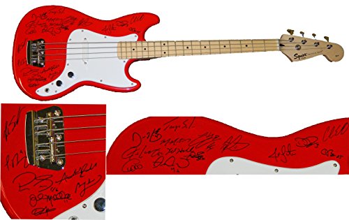 2016 Chicago Cubs Team Signed Fender Squier Red Bass Guitar (21 Sigs) - CUBOTH100 - 2016 Chicago Cubs Team Signed Fender Squier Red Bass Guitar (21 Sigs) product image