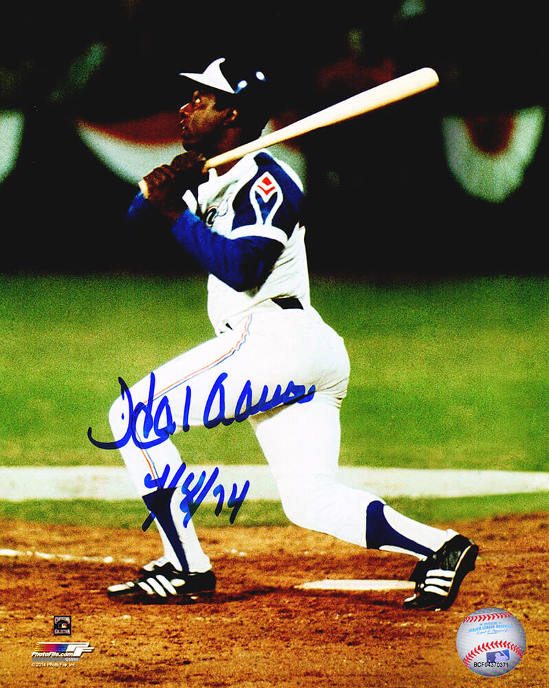 Hank Aaron Signed Atlanta Braves 715th HR 8x10 Photo w/4-8-74 - AAR08P104 - Hank Aaron Signed Atlanta Braves 715th HR 8x10 Photo w/4-8-74 product image
