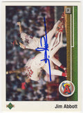 Jim Abbott Signed Angels 1989 Upper Deck Rookie Baseball Card #755 - ABBCAR102 - Jim Abbott Signed Angels 1989 Upper Deck Rookie Baseball Card #755 product image
