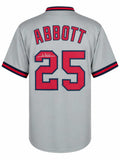Jim Abbott Signed Grey Custom Baseball Jersey - ABBJRY100 - Jim Abbott Signed Grey Custom Baseball Jersey product image