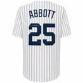Jim Abbott Signed White Pinstripe Custom Baseball Jersey - ABBJRY101 - Jim Abbott Signed White Pinstripe Custom Baseball Jersey product image