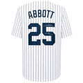 Jim Abbott Signed White Pinstripe Custom Baseball Jersey w/No Hitter 9-4-93 - ABBJRY102 - Jim Abbott Signed White Pinstripe Custom Baseball Jersey w/No Hitter 9-4-93 product image
