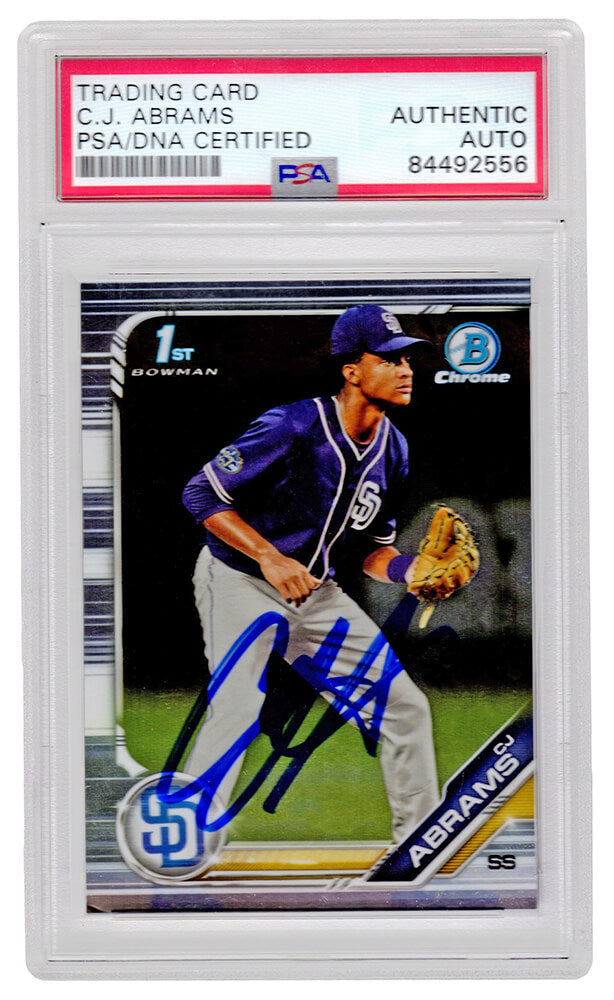 C.J. (CJ) Abrams Signed Padres 2019 1st Bowman Chrome Baseball Rookie Card #BDC-85 (PSA/DNA Encapsulated) - ABRCAR110 - C.J. (CJ) Abrams Signed Padres 2019 1st Bowman Chrome Baseball Rookie Card #BDC-85 (PSA/DNA Encapsulated) product image