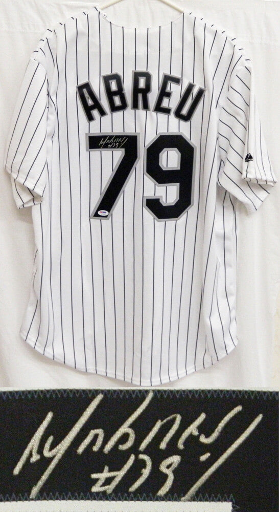 Jose Abreu Signed White Sox White Pinstripe Jersey - ABRJRY100 - Jose Abreu Signed White Sox White Pinstripe Jersey product image