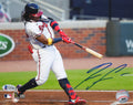 Ronald Acuna Jr. Signed Atlanta Braves Swinging Action 8x10 Photo (Beckett) - ACU08P100 - Ronald Acuna Jr. Signed Atlanta Braves Swinging Action 8x10 Photo (Beckett) product image