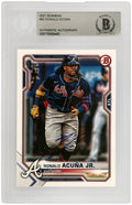 Ronald Acuna Jr Signed Atlanta Braves 2021 Bowman Baseball Card #62 - (Beckett Encapsulated) - ACUCAR100 - Ronald Acuna Jr Signed Atlanta Braves 2021 Bowman Baseball Card #62 - (Beckett Encapsulated) product image