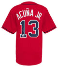 Ronald Acuna Jr. Signed Red Custom Baseball Jersey - (Beckett) - ACUJRY100 - Ronald Acuna Jr. Signed Red Custom Baseball Jersey - (Beckett) product image