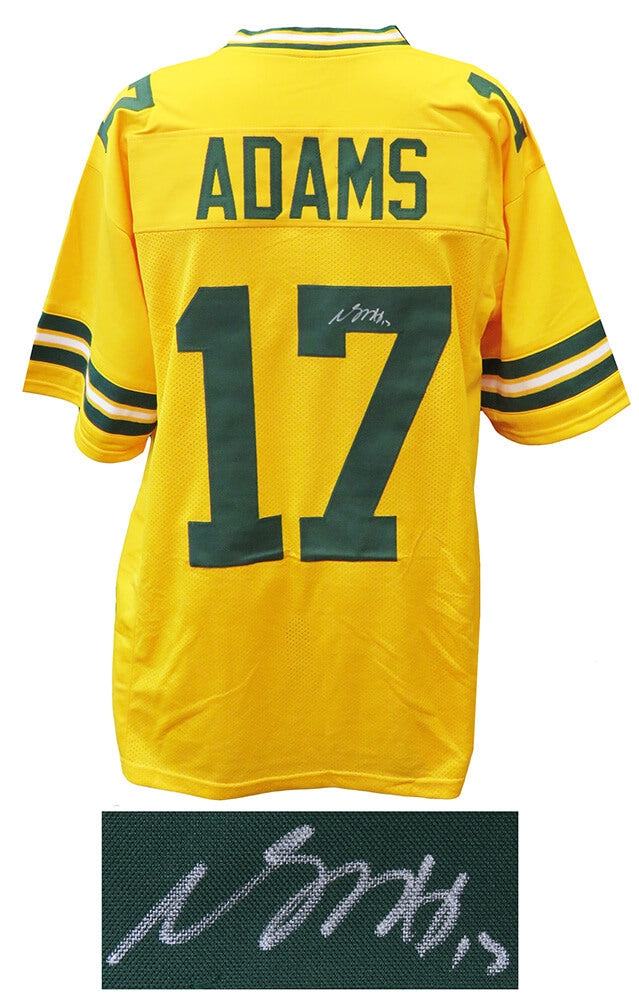 Davante Adams Signed Yellow Color Rush Custom Football Jersey - ADAJRY312 - Davante Adams Signed Yellow Color Rush Custom Football Jersey product image