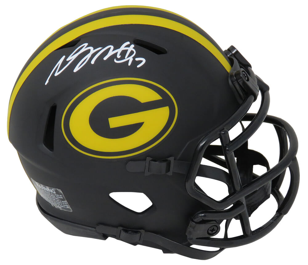 Davante Adams Signed Green Bay Packers Eclipse Black Matte Riddell Speed Mini Helmet - ADAMIN304 - Davante Adams Signed Green Bay Packers Eclipse Black Matte Riddell Speed Mini Helmet product image