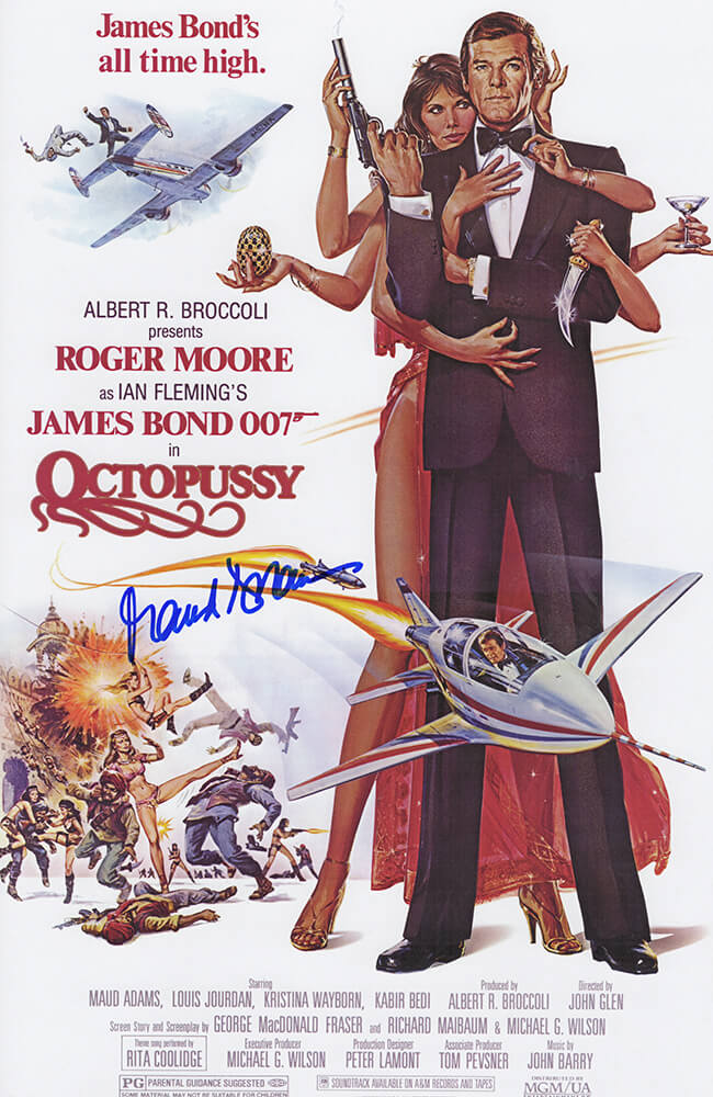 Maud Adams Signed James Bond Octopussy 11x17 Movie Poster - ADAPST500 - Maud Adams Signed James Bond Octopussy 11x17 Movie Poster product image
