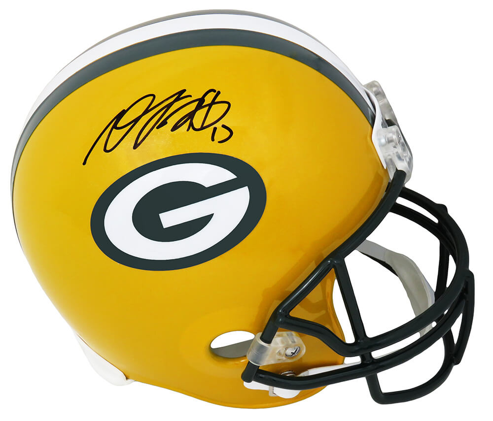 Davante Adams Signed Green Bay Packers Riddell Full Size Replica Helmet - ADAREP303 - Davante Adams Signed Green Bay Packers Riddell Full Size Replica Helmet product image