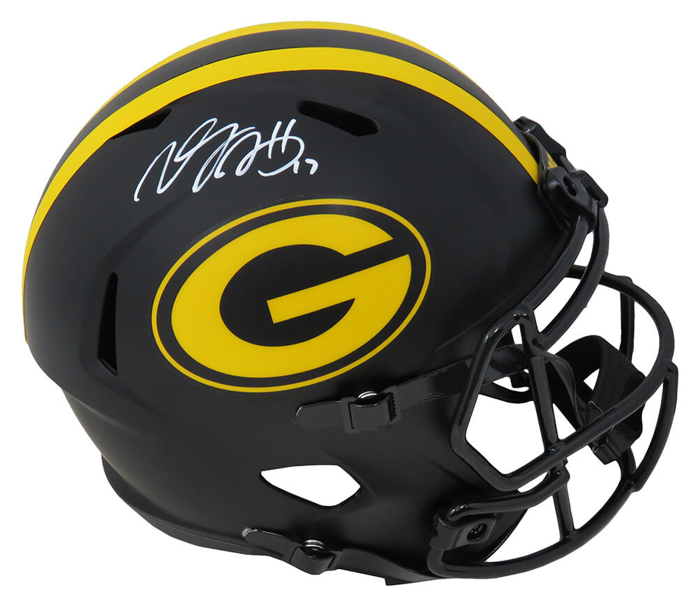 Davante Adams Signed Green Bay Packers Eclipse Black Matte Riddell Full Size Speed Replica Helmet - ADAREP304 - Davante Adams Signed Green Bay Packers Eclipse Black Matte Riddell Full Size Speed Replica Helmet product image