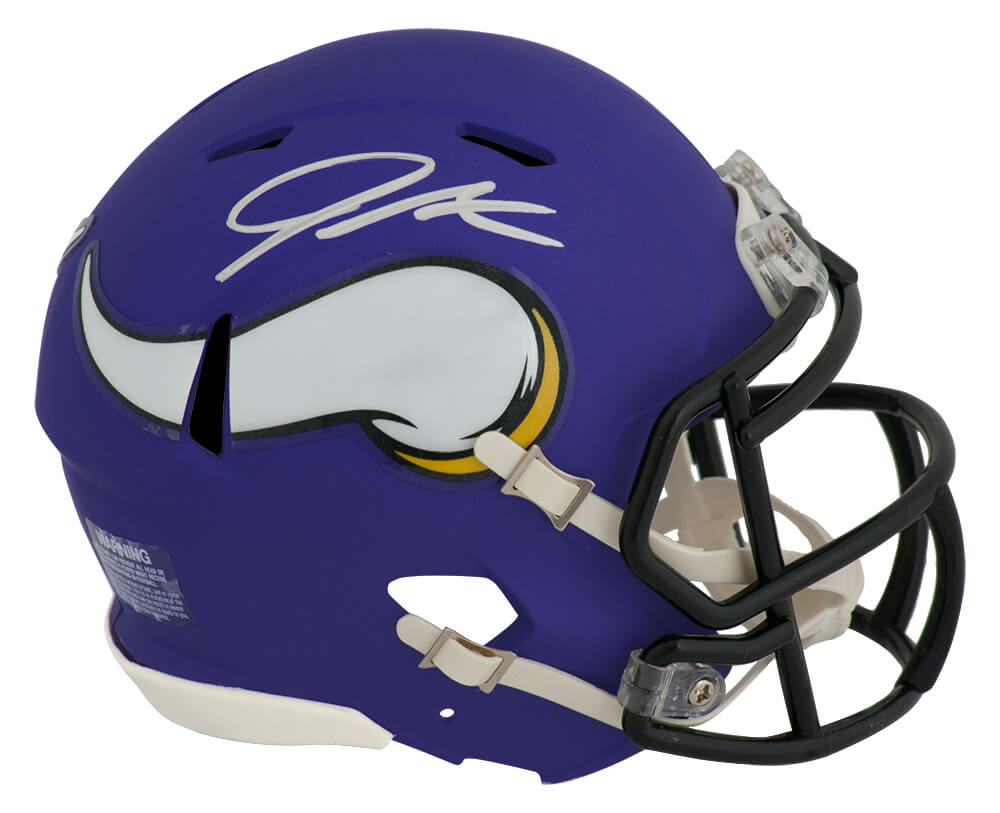 Jordan Addison Signed Minnesota Vikings Riddell Speed Mini Helmet - ADDMIN310 - Jordan Addison Signed Minnesota Vikings Riddell Speed Mini Helmet product image