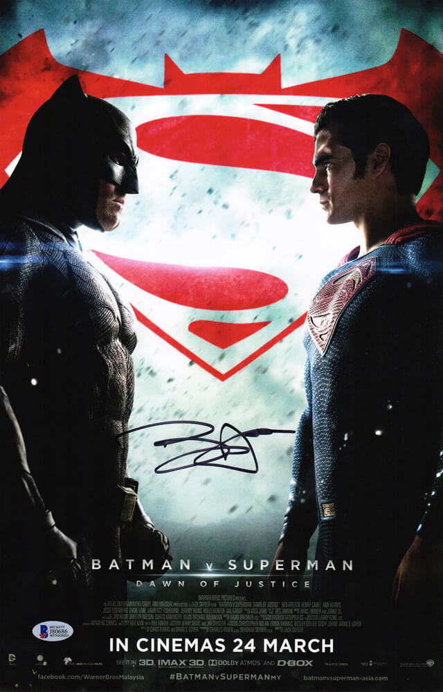 Ben Affleck Signed Batman vs Superman 11x17 Movie Poster - AFFPST500 - Ben Affleck Signed Batman vs Superman 11x17 Movie Poster product image