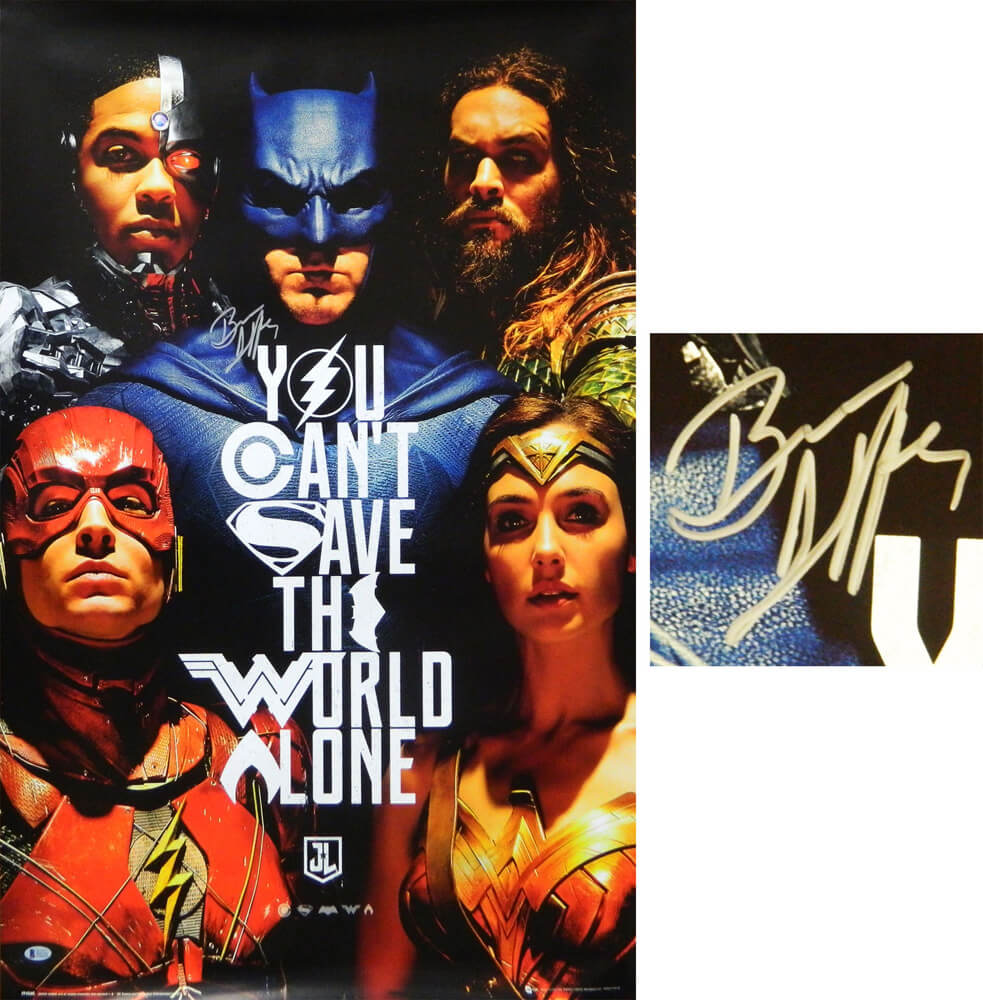 Ben Affleck Signed (Batman) Justice League 24x36 Full Size Movie Poster - AFFPST502 - Ben Affleck Signed (Batman) Justice League 24x36 Full Size Movie Poster product image