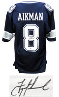 Troy Aikman Signed Navy Custom Football Jersey (JSA) - AIKJRY300 - Troy Aikman Signed Navy Custom Football Jersey (JSA) product image