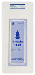 Muhammad Ali Signed Introducing Islam Blue 9x3 Pamplet - (PSA/DNA Encapsulated) - ALICUT503 - Muhammad Ali Signed Introducing Islam Blue 9x3 Pamplet - (PSA/DNA Encapsulated) product image
