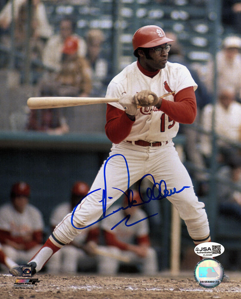 Dick Allen Signed St Louis Cardinals White Jersey Batting 8x10 Photo - (JSA) - ALL08P110 - Dick Allen Signed St Louis Cardinals White Jersey Batting 8x10 Photo - (JSA) product image