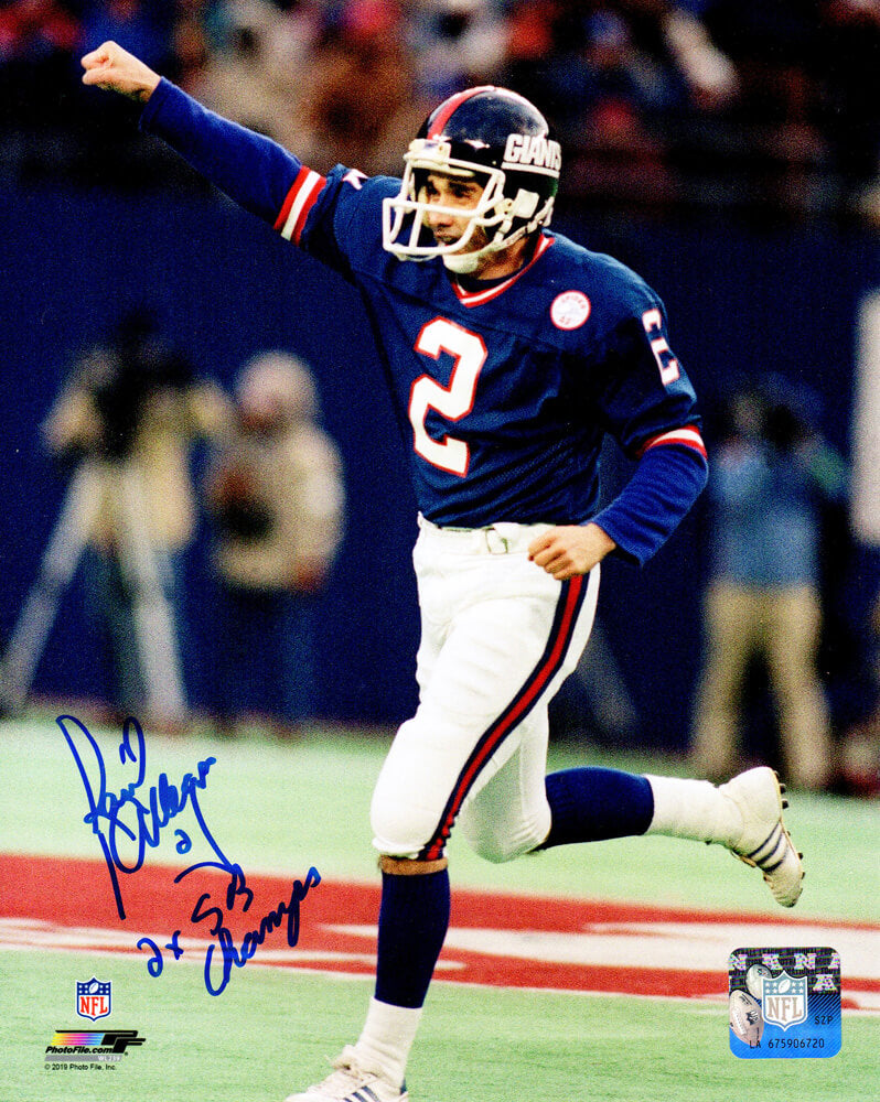 Raul Allegre Signed New York Giants Action 8x10 Photo w/2x SB Champs - ALL08P311 - Raul Allegre Signed New York Giants Action 8x10 Photo w/2x SB Champs product image