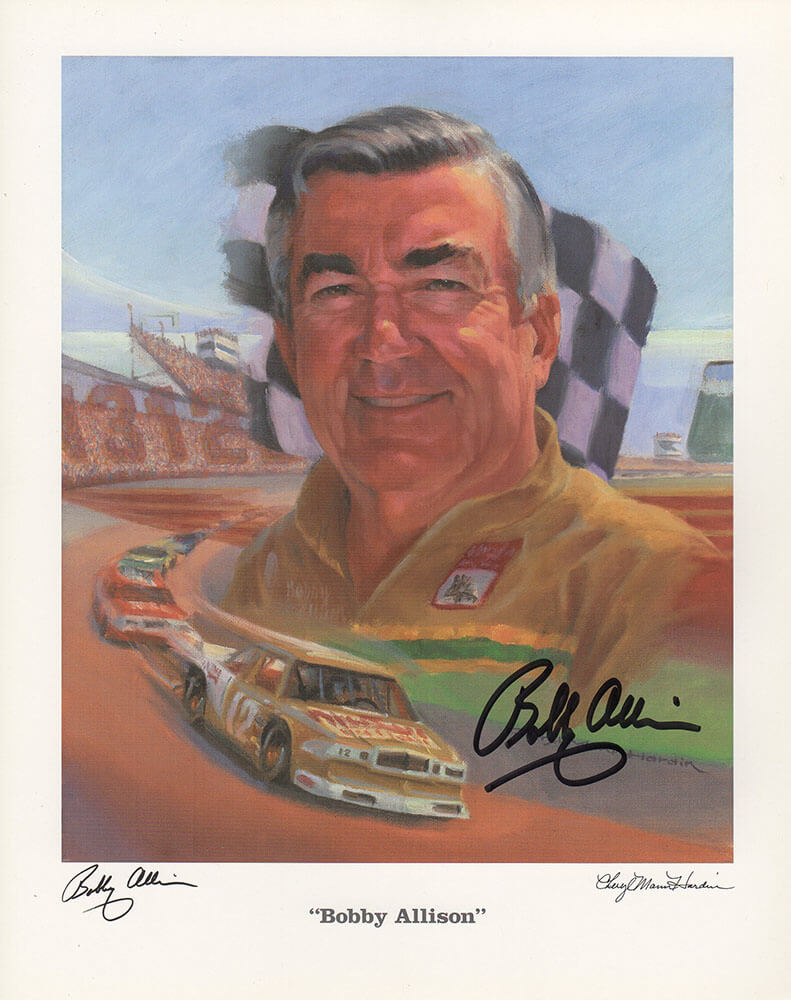 Bobby Allison Signed Racing Print by Cheryl Mann Hardin 8x10 Photo - ALL08P506TW - Bobby Allison Signed Racing Print by Cheryl Mann Hardin 8x10 Photo product image