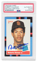 Roberto Alomar Signed San Diego Padres 1988 Donruss Rated Rookie Baseball Card #34 - (PSA Encapsulated) - ALOCAR100 - Roberto Alomar Signed San Diego Padres 1988 Donruss Rated Rookie Baseball Card #34 - (PSA Encapsulated) product image