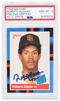 Roberto Alomar Signed San Diego Padres 1988 Donruss Rated Rookie Baseball Card #34 - (PSA/DNA / Auto Grade 10) - ALOCAR101 - Roberto Alomar Signed San Diego Padres 1988 Donruss Rated Rookie Baseball Card #34 - (PSA/DNA / Auto Grade 10) product image