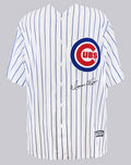 Moises Alou Signed Chicago Cubs White Pinstripe Majestic Replica Baseball Jersey - ALOJRY100 - Moises Alou Signed Chicago Cubs White Pinstripe Majestic Replica Baseball Jersey product image