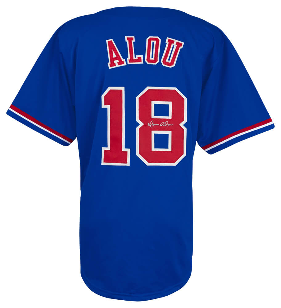 Moises Alou Signed Blue Throwback Custom Baseball Jersey - ALOJRY101 - Moises Alou Signed Blue Throwback Custom Baseball Jersey product image