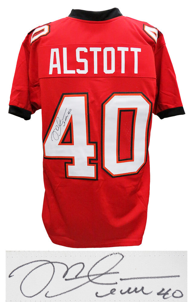 Mike Alstott Signed Red Throwback Custom Football Jersey - ALSJRY300 - Mike Alstott Signed Red Throwback Custom Football Jersey product image