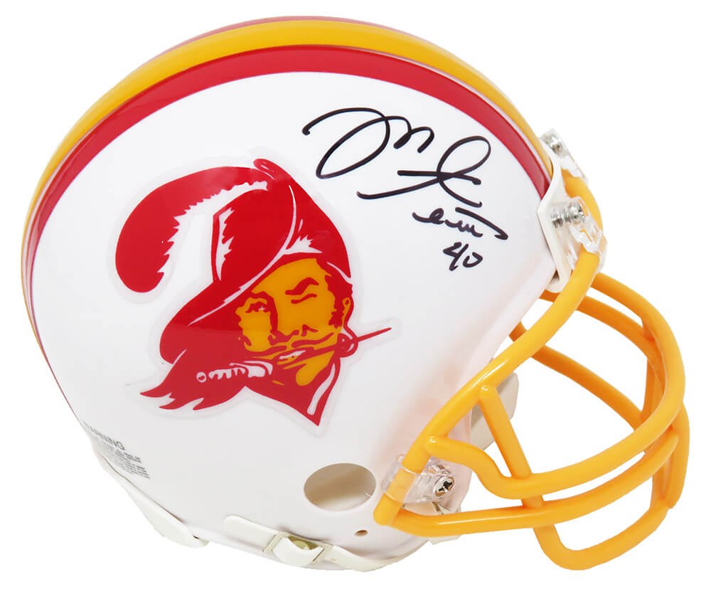 Mike Alstott Signed Tampa Bay Buccaneers White Throwback Riddell Mini Helmet - ALSMIN301 - Mike Alstott Signed Tampa Bay Buccaneers White Throwback Riddell Mini Helmet product image