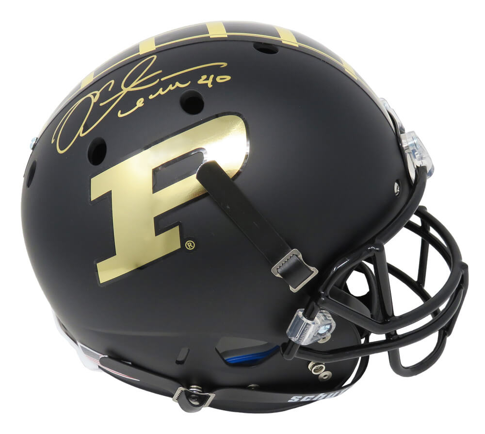 Mike Alstott Signed Purdue Boilermakers Black Schutt Full Size Replica Helmet - ALSREP302 - Mike Alstott Signed Purdue Boilermakers Black Schutt Full Size Replica Helmet product image