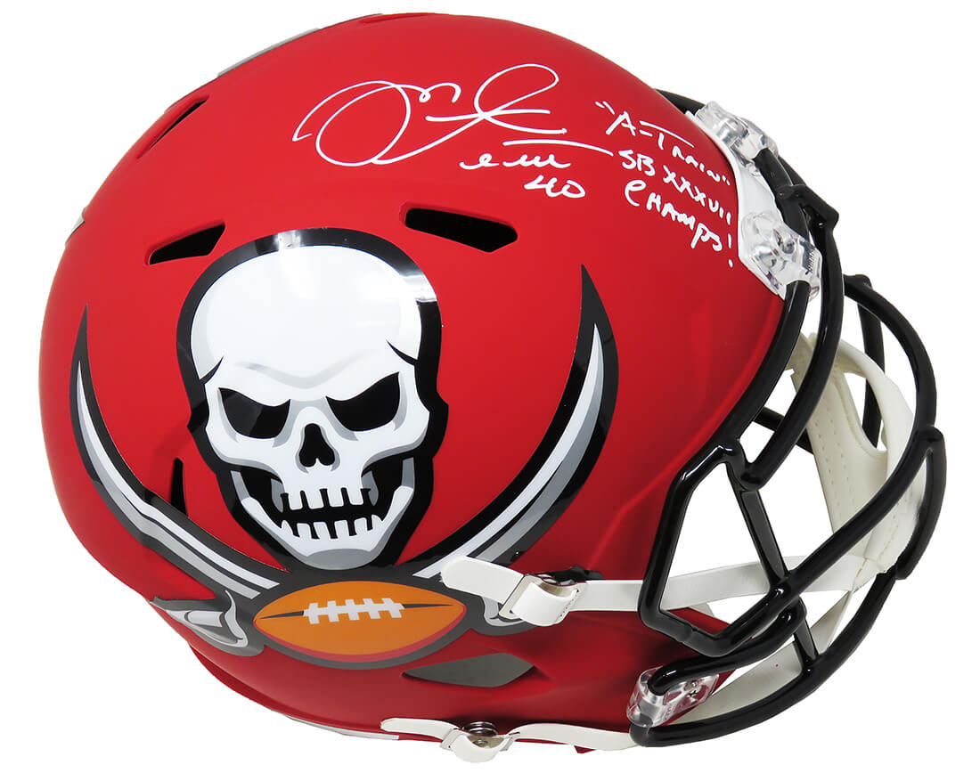 Mike Alstott Signed Tampa Bay Buccaneers AMP Alternate Series Riddell Full Size Speed Replica Helmet w/A-Train, SB XXXVII Champs - ALSREP305 - Mike Alstott Signed Tampa Bay Buccaneers AMP Alternate Series Riddell Full Size Speed Replica Helmet w/A-Train, SB XXXVII Champs product image