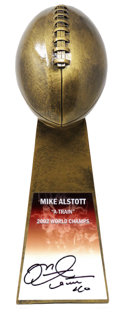 Mike Alstott Signed Football World Champion 15 Inch Replica Gold Trophy - ALSTRO301 - Mike Alstott Signed Football World Champion 15 Inch Replica Gold Trophy product image