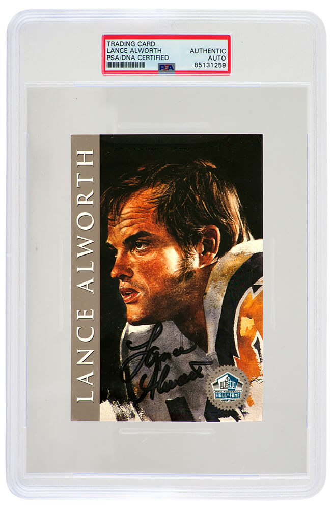 Lance Alworth Signed Pro Football Hall of Fame Signature Series 4x6 Card - (PSA Encapsulated) - ALWCAR300 - Lance Alworth Signed Pro Football Hall of Fame Signature Series 4x6 Card - (PSA Encapsulated) product image