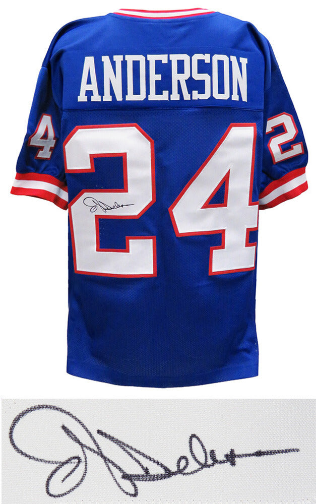 Ottis Anderson Signed Blue Throwback Custom Football Jersey - ANDJRY301 - Ottis Anderson Signed Blue Throwback Custom Football Jersey product image