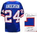 Ottis Anderson Signed Blue Throwback Custom Football Jersey w/SB XXV MVP - ANDJRY302 - Ottis Anderson Signed Blue Throwback Custom Football Jersey w/SB XXV MVP product image